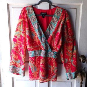Lane Bryant Multi Color Boho Floral Blouse, size 22/24
